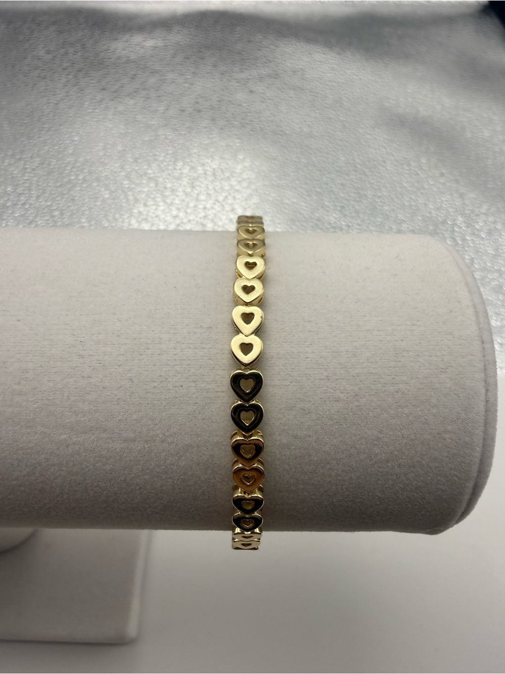 Adjustable 18K Dipped Heart Bracelet